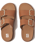FitFlop FitFlop Gen-FF Buckle Two-Bar Leather Slides Microwobbleboard