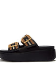 Trenton FitFlop GEN-FF Max Buckle Stripe-Webbing Two-Bar Slides Microwobbleboard Black Mix UK3