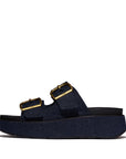 FitFlop FitFlop GEN-FF Max Buckle Two-Bar Denim Slides Microwobbleboard Dark Denim UK3