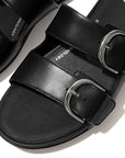 FitFlop Gracie Buckle Two-Bar Leather Slides Dynamicush