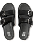 FitFlop Gracie Buckle Two-Bar Leather Slides Dynamicush