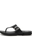 FitFlop FitFlop GRACIE Buckle Leather Toe-Post Sandals Dynamicush Black UK3