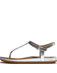 FitFlop GRACIE Crystal-Mix Leather T-Bar Sandals Sandal Silver 4