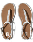 FitFlop GRACIE Crystal-Mix Leather T-Bar Sandals Sandal