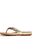 FitFlop GRACIE Jewel-Deluxe Metallic-Leather Flip-Flops Sandal Platino 4