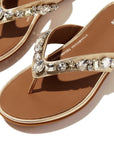 FitFlop GRACIE Jewel-Deluxe Metallic-Leather Flip-Flops Sandal