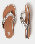 FitFlop GRACIE Jewel-Deluxe Metallic-Leather Flip-Flops Sandal