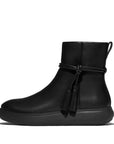FitFlop iQ-COMFF Tassel Leather Short Boots Boot All Black 3