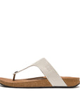 Mens Leather Toe-Post Sandals IQUSHION iQushion Clay Grey 7