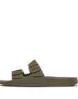 Mens Two-Bar Buckle Slides IQUSHION iQushion Deep Olive 7
