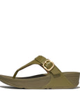 FitFlop FitFlop LULU Adjustable Leather Toe-Posts Camo Green 3