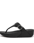 FitFlop FitFlop LULU Adjustable Leather Toe-Posts Microwobbleboard Black UK3