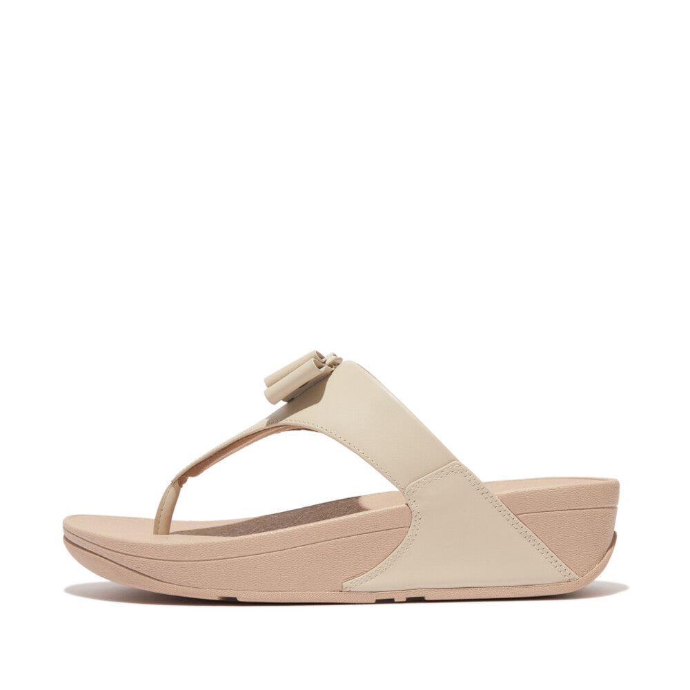 FitFlop FitFlop LULU Bow leather Toe-Post Sandals  Stone Beige 4