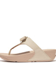 FitFlop FitFlop LULU Bow leather Toe-Post Sandals Stone Beige 4