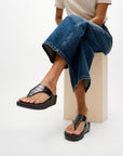 FitFlop FitFlop Lulu Crocodile Toe-Post Sandals Microwobbleboard