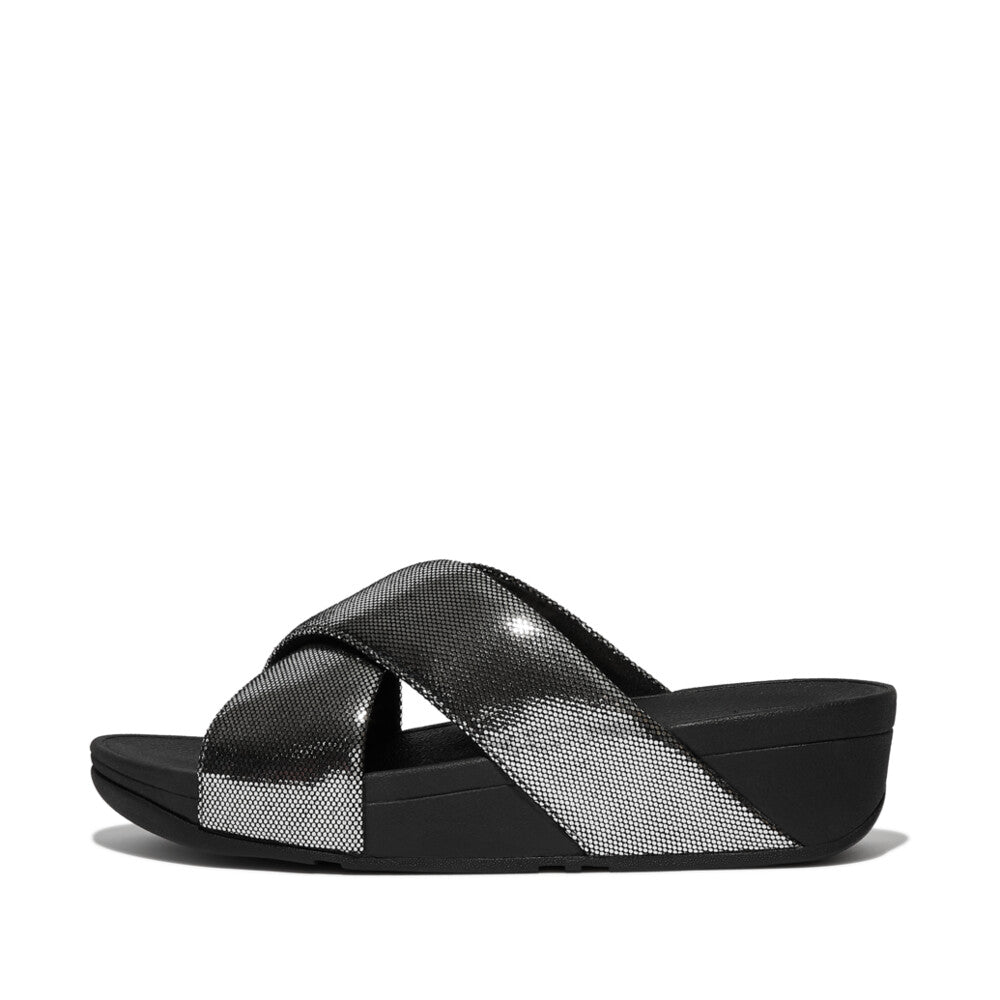 FitFlop LULU Lustra Cross Slide Slide All Black 4
