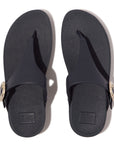 FitFlop FitFlop Lulu Crystal-Buckle Leather Toe-Post Sandals Sandal