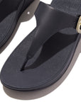 FitFlop FitFlop Lulu Crystal-Buckle Leather Toe-Post Sandals Sandal