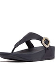 FitFlop FitFlop Lulu Crystal-Buckle Leather Toe-Post Sandals Sandal