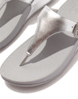 FitFlop FitFlop Lulu Crystal-Buckle Leather Toe-Post Sandals Sandal