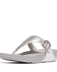 FitFlop FitFlop Lulu Crystal-Buckle Leather Toe-Post Sandals Sandal