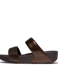 FitFlop FitFlop LULU Crystal Slide Sandals Microwobbleboard Chocolate Brown UK4