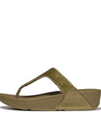 FitFlop FitFlop LULU Crystal Toe-Post Sandals Microwobbleboard Metallic Camo Green UK4