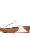 FitFlop Lulu Leather Toe-Post Sandals Microwobbleboard White 3
