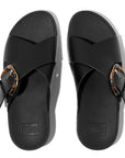 FitFlop FitFlop Lulu Resin-Buckle Leather Cross Slides Slide