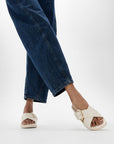 FitFlop LULU Resin-Buckle Leather Cross Slides Slide