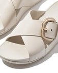 FitFlop LULU Resin-Buckle Leather Cross Slides Slide
