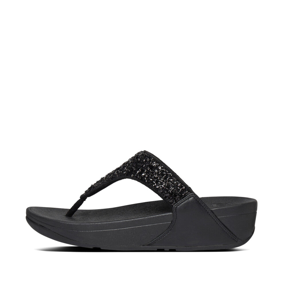 FitFlop LULU Shimmerfoil Sandal All Black 3