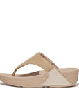 FitFlop FitFlop LULU Shimmerlux Toe-Post Sandals Microwobbleboard Latte Beige UK4