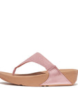 FitFlop FitFlop LULU Shimmerlux Toe-Post Sandals Microwobbleboard Metallic Soft Blush UK4