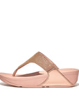FitFlop FitFlop LULU Shimmerlux Toe-Post Sandals Microwobbleboard Rose Gold UK4