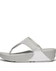FitFlop FitFlop LULU Shimmerlux Toe-Post Sandals Microwobbleboard Silver UK4