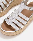 PLATFFORMS Leather Espadrille Wedge Sandals