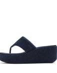FitFlop FitFlop PLATFFORMS Denim Wedge Toe-Post Sandals SANDAL UK3 Dark Denim