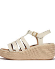 FitFlop PLATFFORMS Espadrille Leather Fisherman Wedge Sandals Paris Beige 4