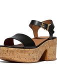 FitFlop FitFlop PLATFFORMS Leather/Cork Heeled Ankle-Strap Sandals Sandal