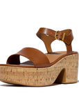 FitFlop FitFlop PLATFFORMS Leather/Cork Heeled Ankle-Strap Sandals Sandal