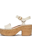 Trenton PLATFFORMS Leather/Cork Heeled Ankle-Strap Sandals Sandal Paris Beige 3