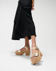 Trenton PLATFFORMS Leather/Cork Heeled Ankle-Strap Sandals Sandal