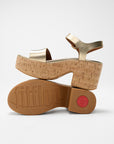 Trenton PLATFFORMS Leather/Cork Heeled Ankle-Strap Sandals Sandal