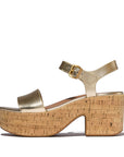 Trenton PLATFFORMS Leather/Cork Heeled Ankle-Strap Sandals Sandal Platino 3