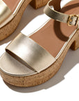 Trenton PLATFFORMS Leather/Cork Heeled Ankle-Strap Sandals Sandal