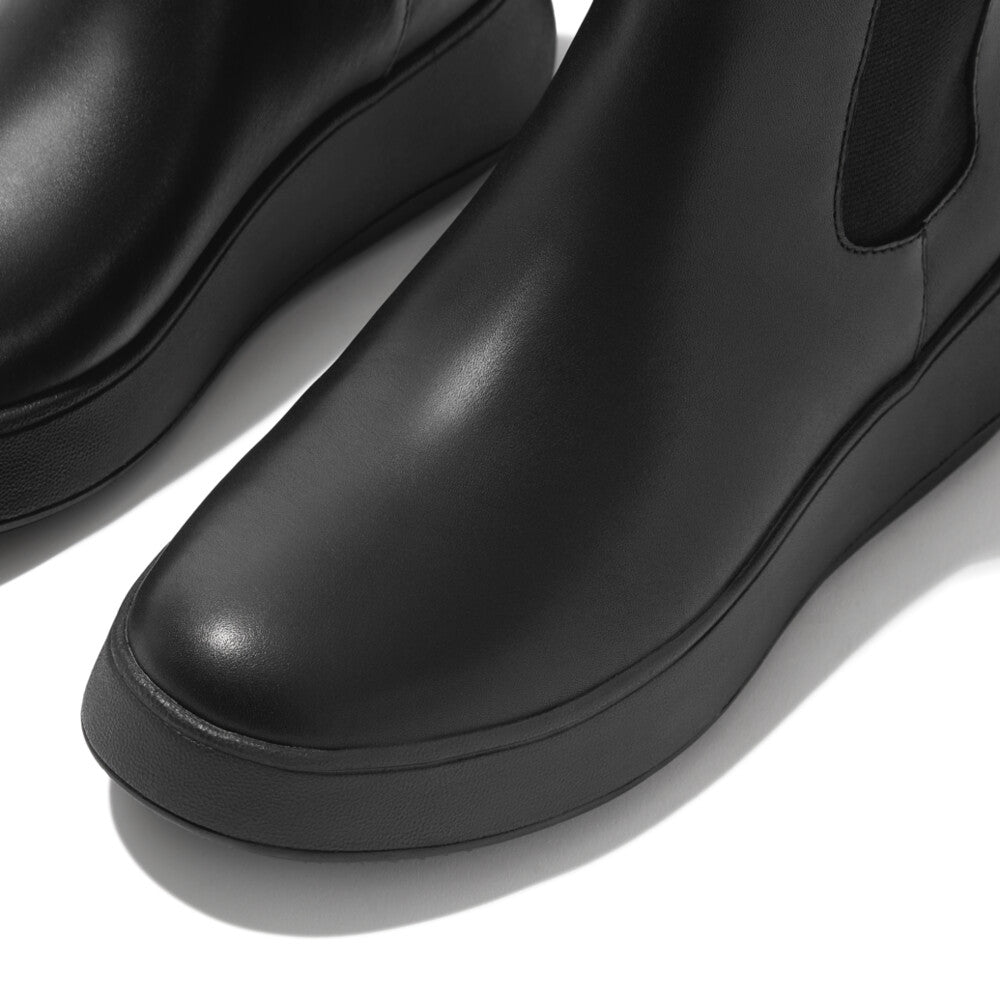 Leather Flatform Chelsea Boots F-MODE Microwobbleboard