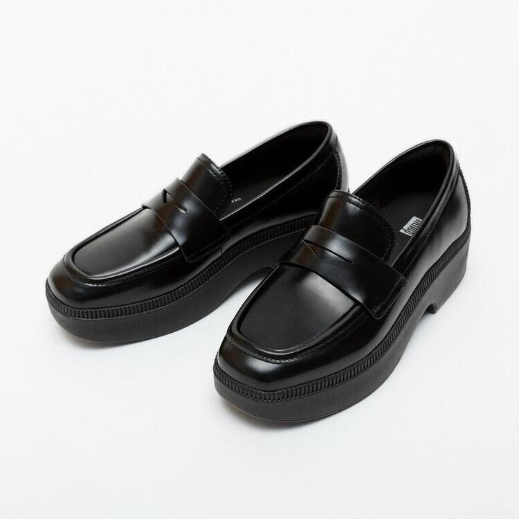 FitFlop FitFlop F-Luma Box-Leather Demi-Wedge Penny Loafers Loafers & Laceups