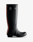 Hunter Women's Tri-Colour Logo Backstrap Tall Wellington Boots Boot Black 3