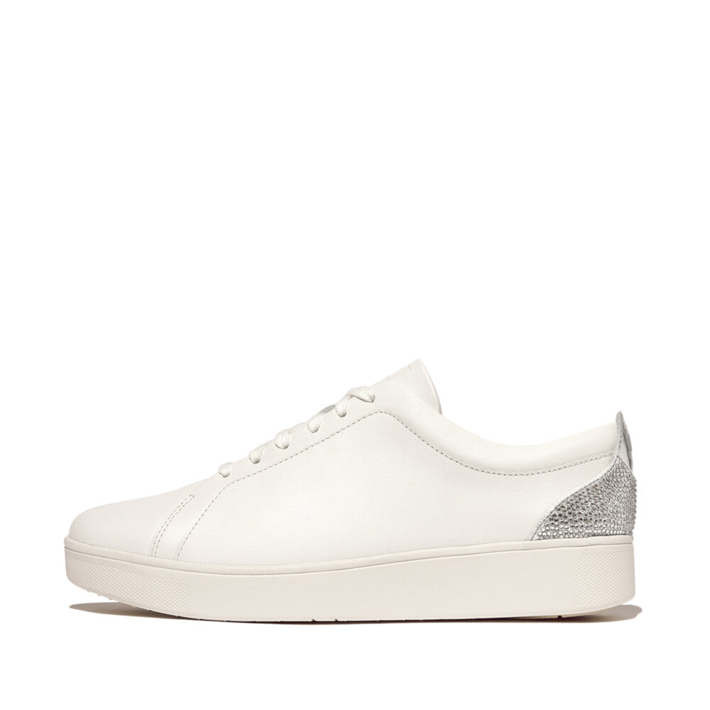 FitFlop FitFlop RALLY Crystal-Backtab Leather Sneakers Sneaker White/Silver 3